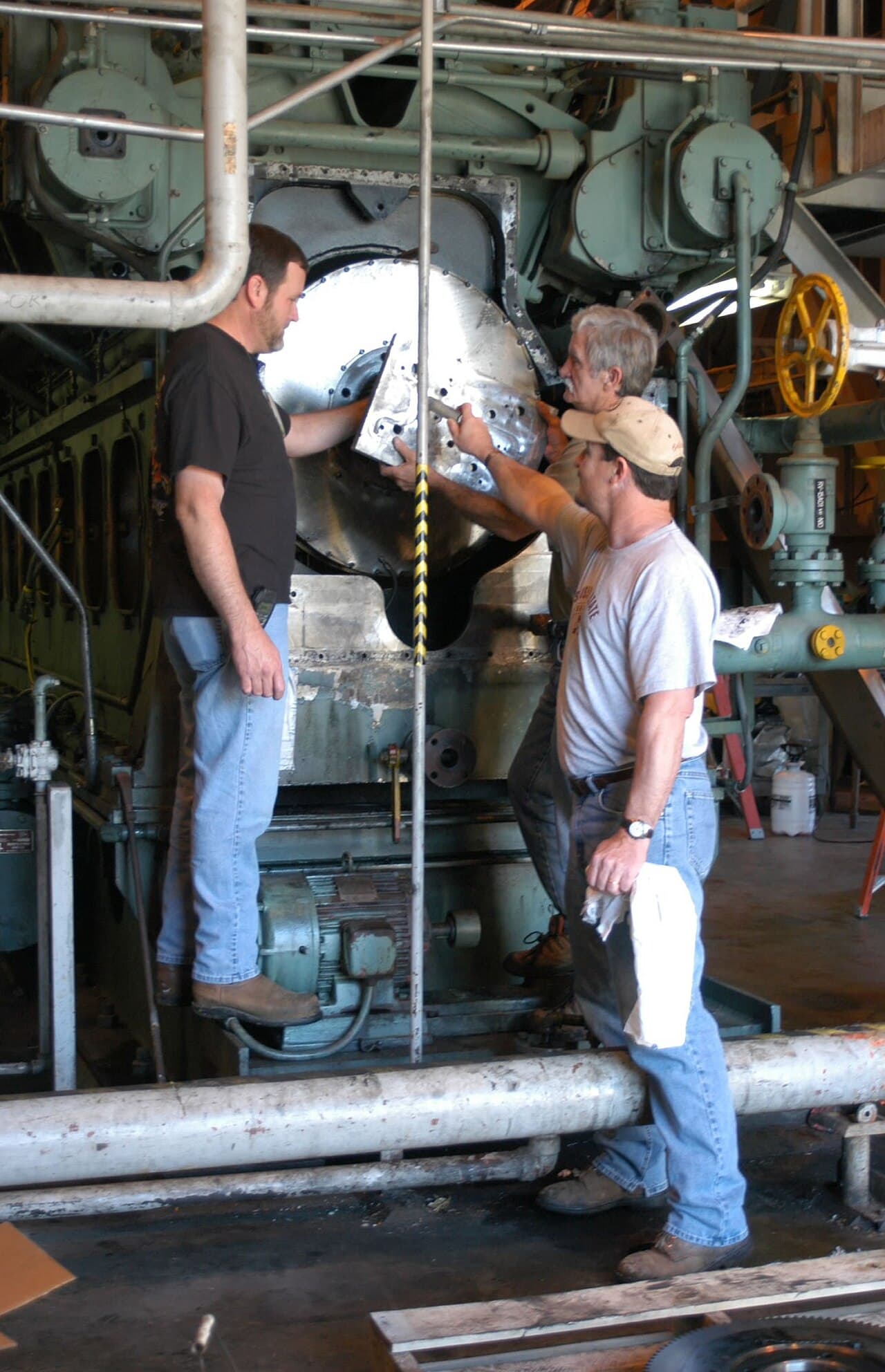 Industrial pump room with high pressure pump equipment